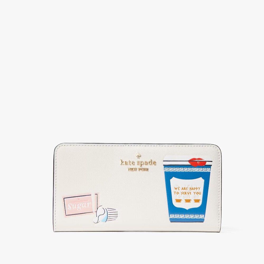 ♠️♠️ Kate Spade Coffee Break Large Slim Bifold Wallet Boutique NWT